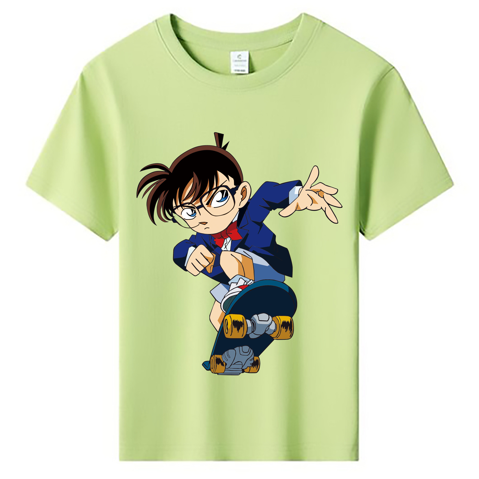 （画像用） 名探偵コナン 江戸川 コナン Detective Conan Conan Edogawa 綿100％キッズTシャツ（フロントプリント）